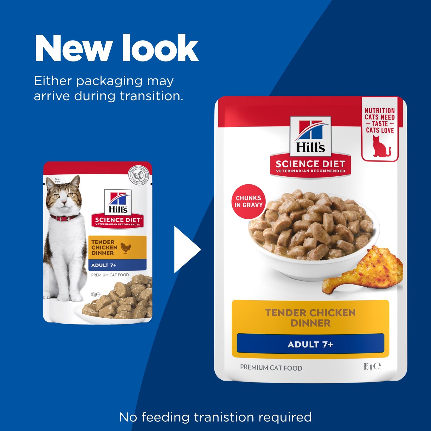 Hill's Science Diet 7+ Adult Chicken Pouches Wet Cat Food 85g