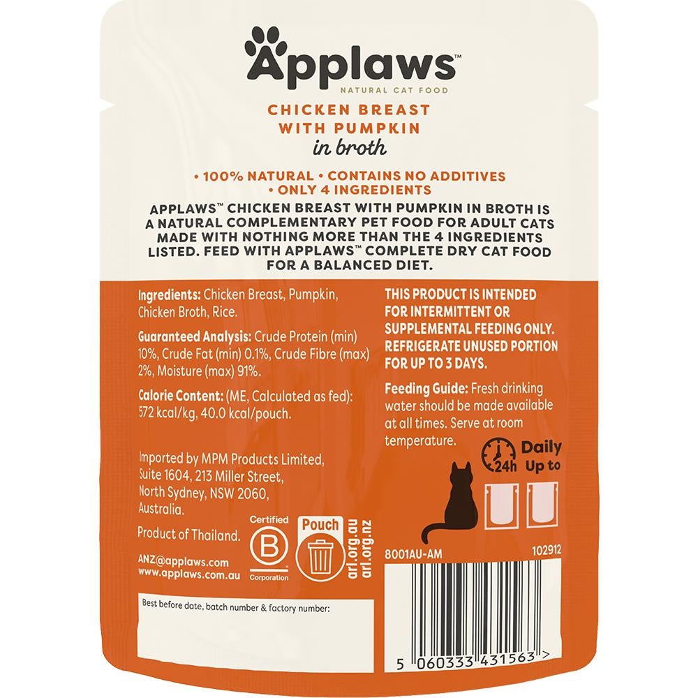 Applaws Chicken & Pumpkin Pouch Wet Cat Food