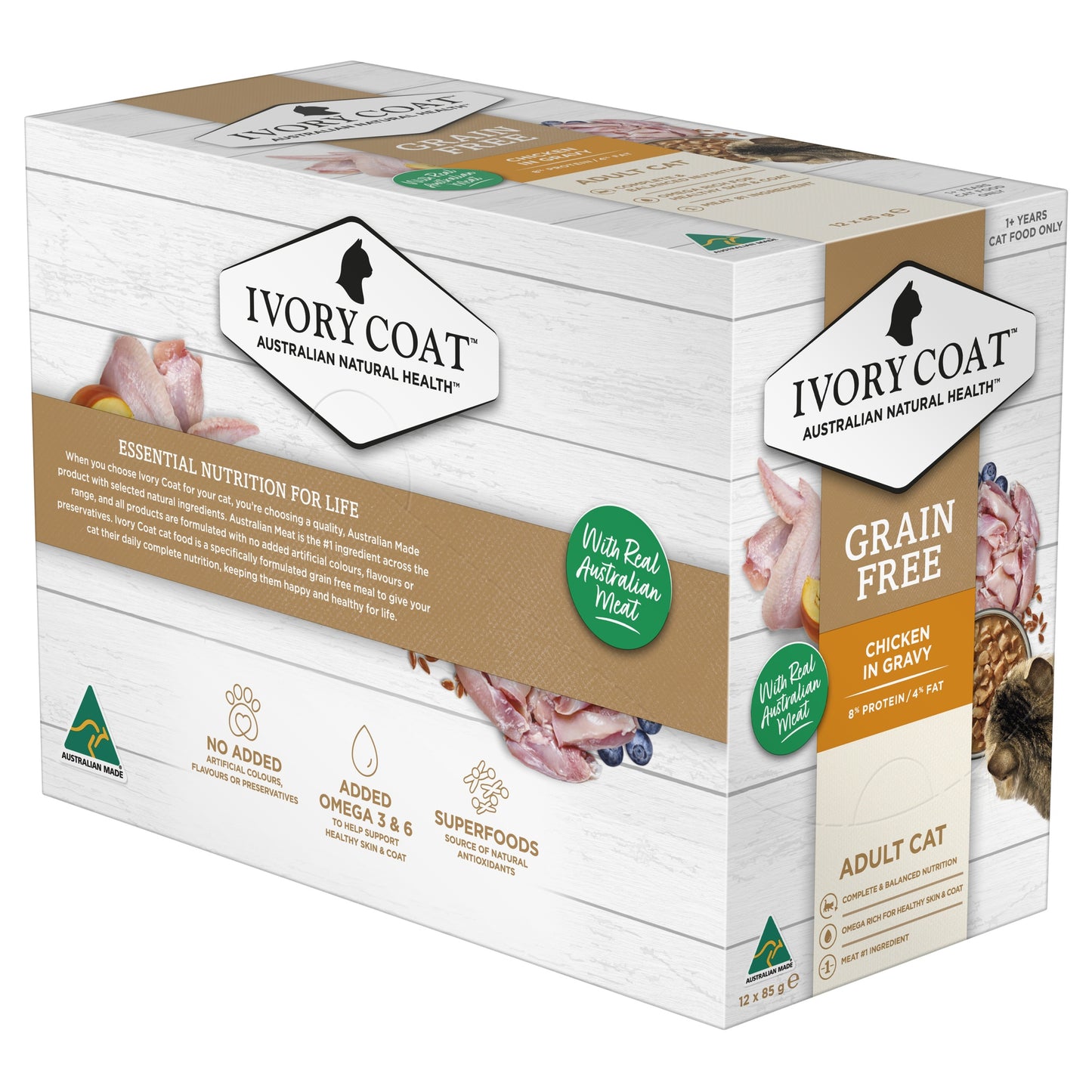 Ivory Coat Grain Free Adult Wet Cat Food Chicken in Gravy