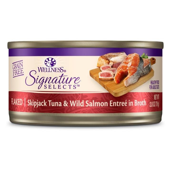 Wellness Core Signature Selects Flaked Skipjack Tuna & Wild Salmon Entrée in Broth Wet Cat Food