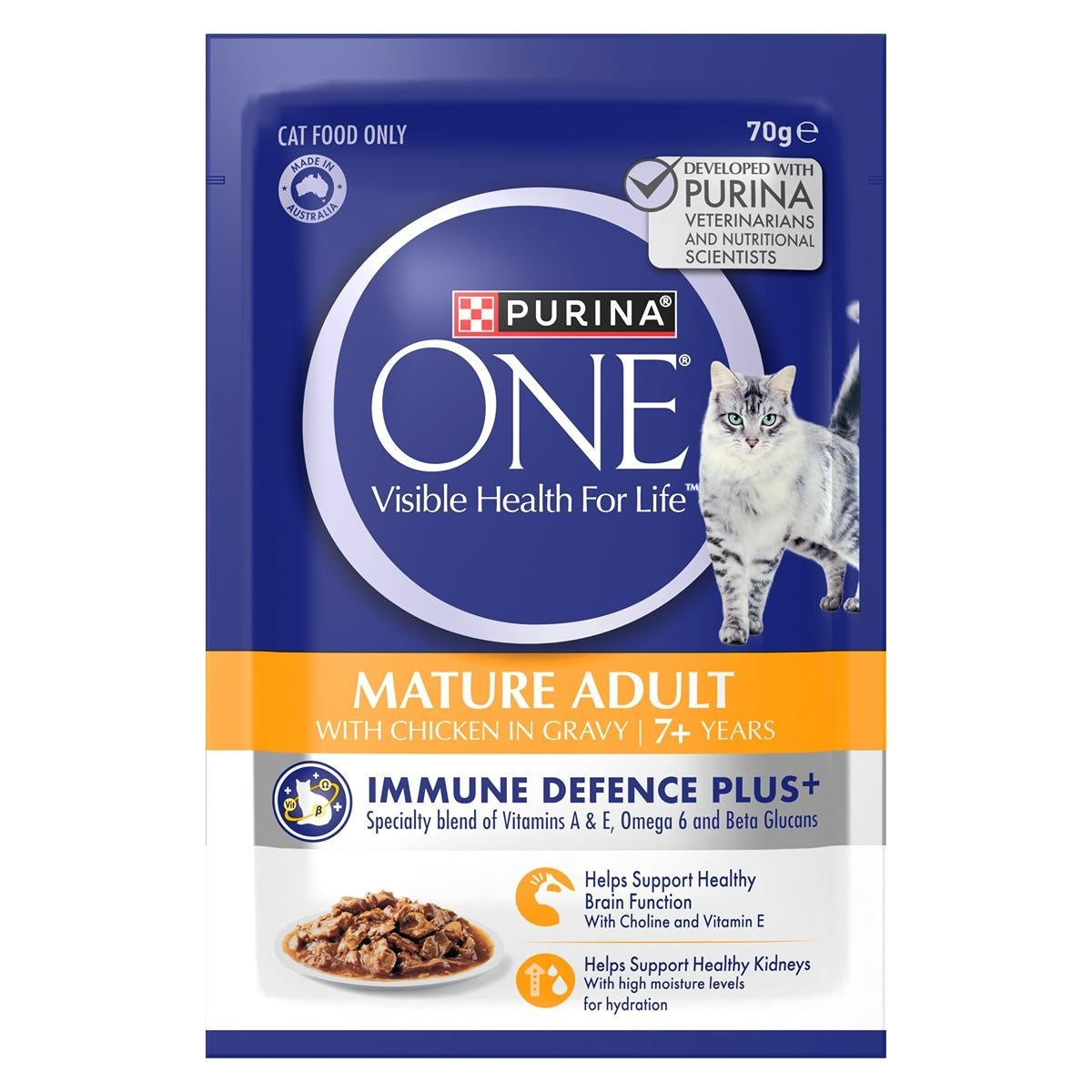 Purina One Senior 7+ Chicken Pouch Wet Cat Food