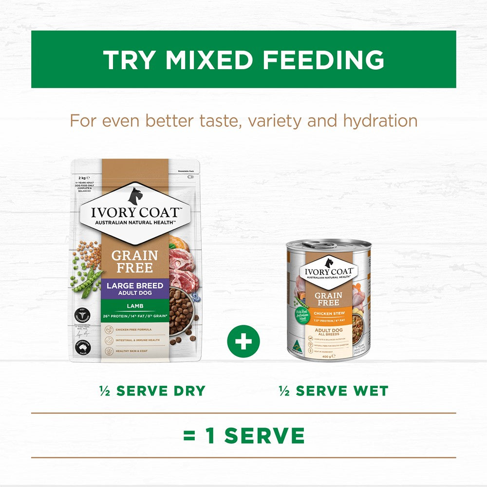 Ivory Coat Grain Free Large Breed Adult Lamb Dry Dog Food