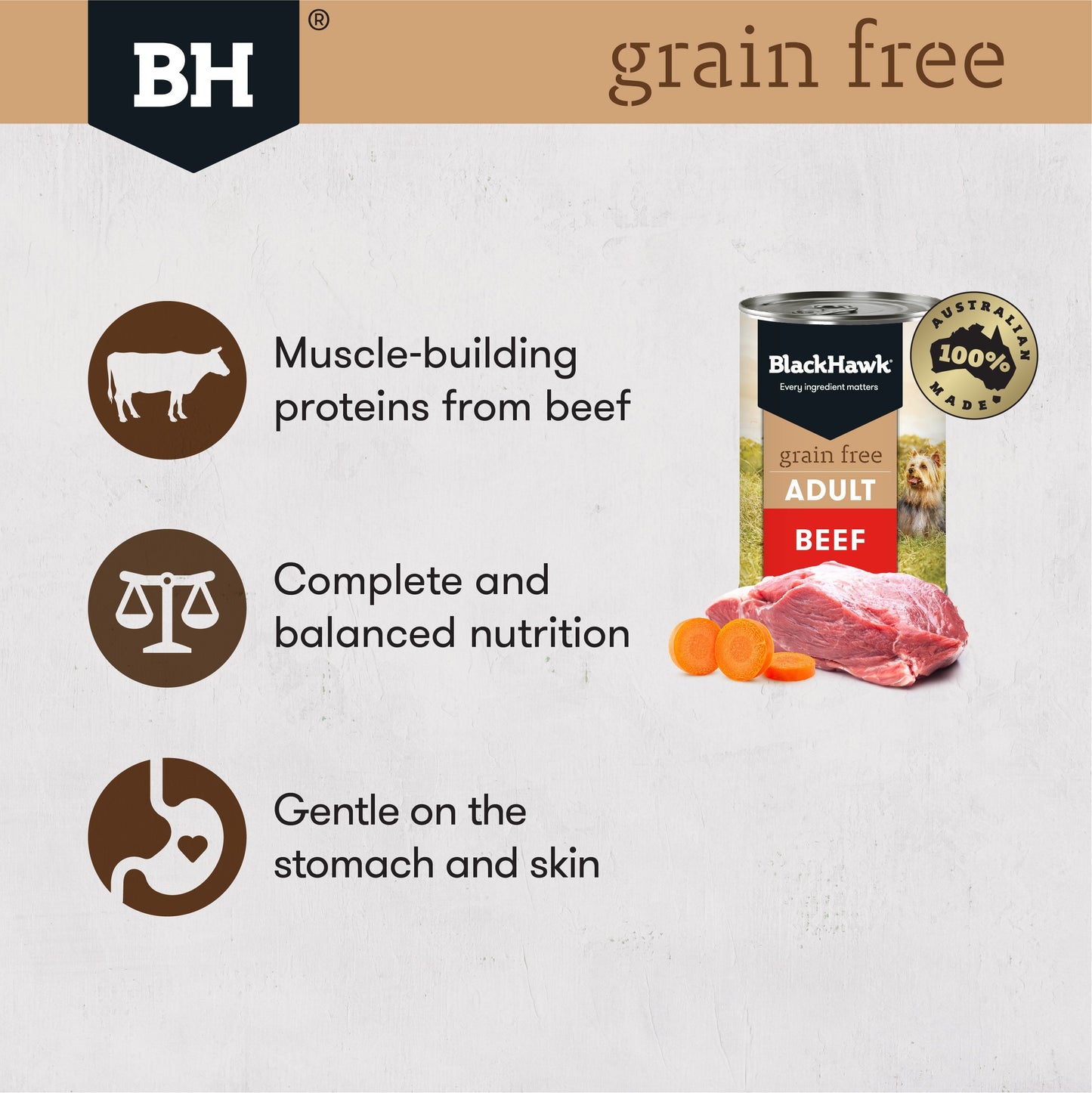 Black Hawk Grain Free Adult Beef Wet Dog Food