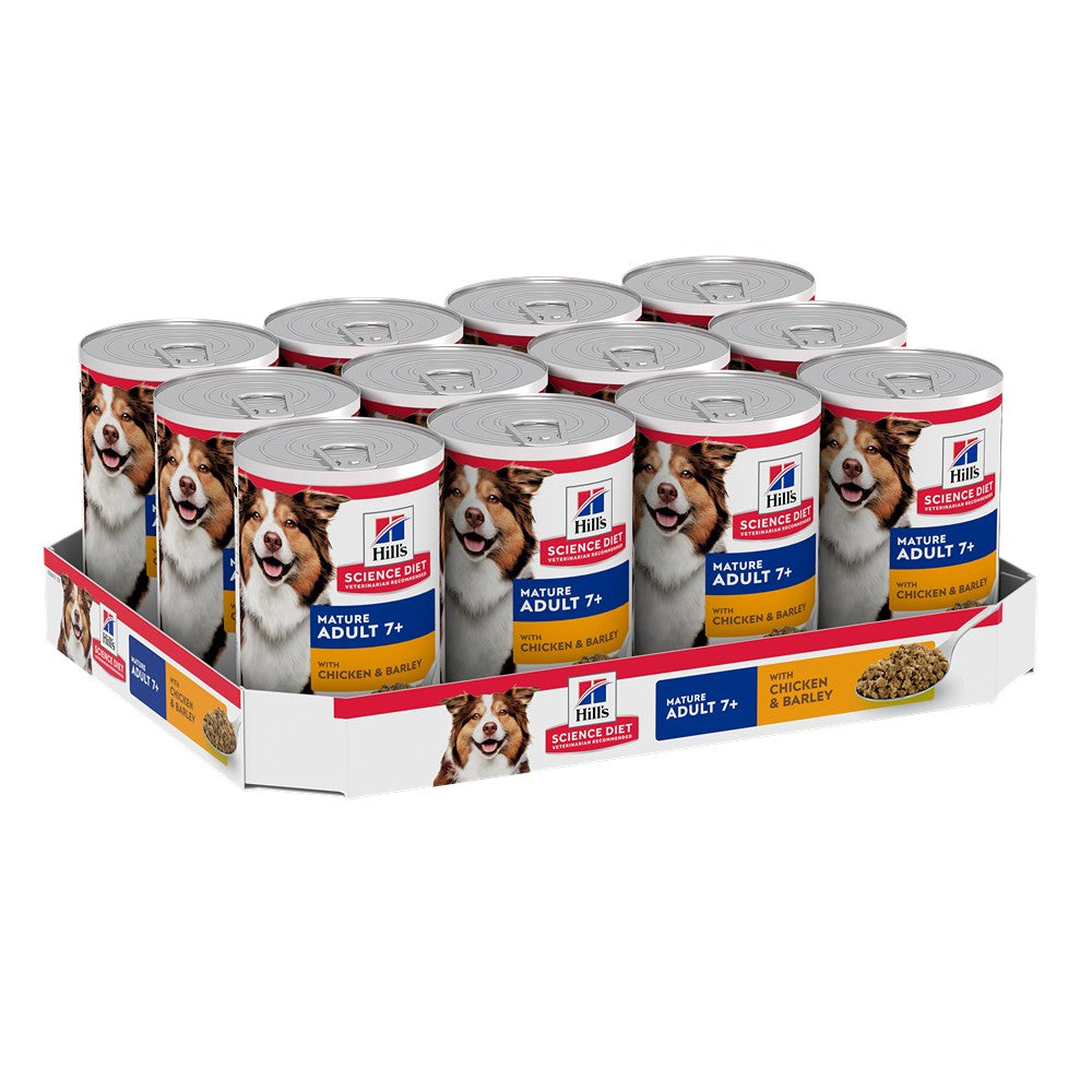 Hill's Science Diet Mature Adult 7+ with Chicken & Barley Canned Dog Food 370g