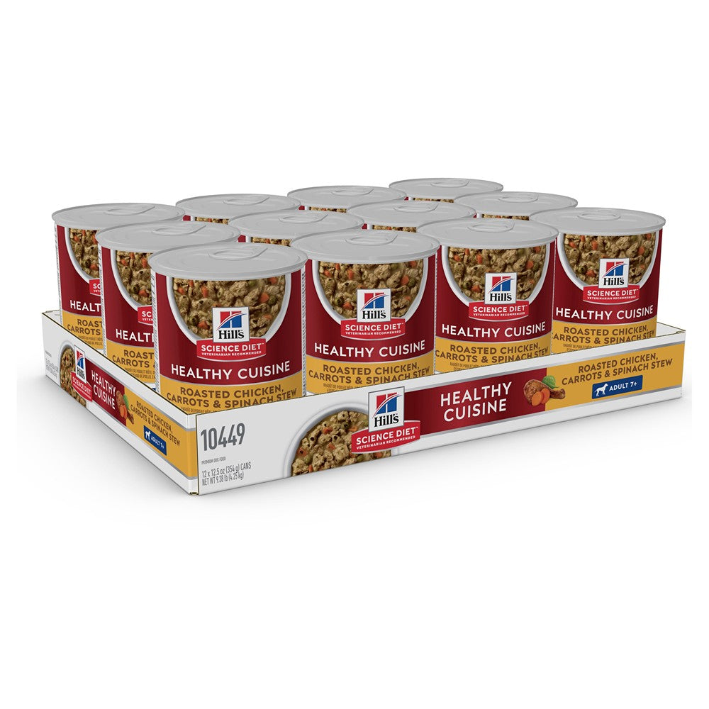 Hill's Science Diet Adult 7+ Healthy Cuisine Chicken & Carrots Stew Canned Dog Food, 354g
