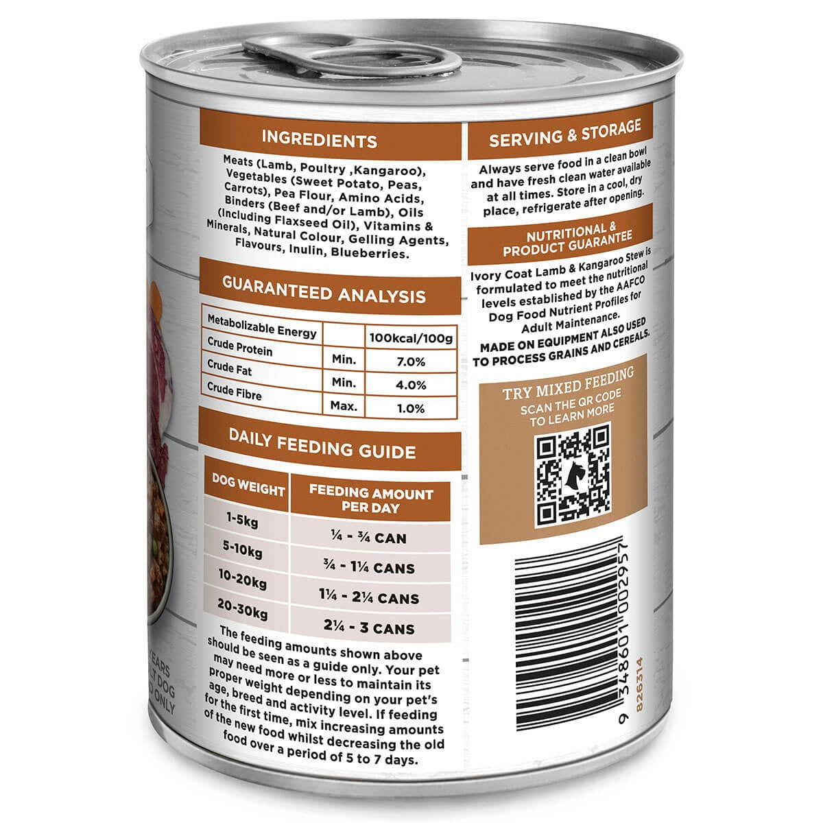 Ivory Coat Grain Free Adult Lamb & Kangaroo Wet Dog Food