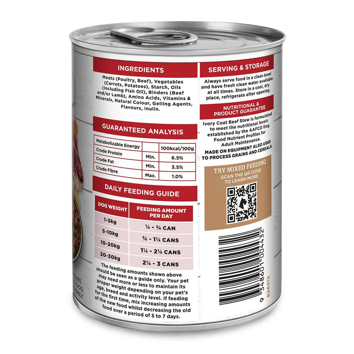Ivory Coat Grain Free Adult Beef Stew Wet Dog Food