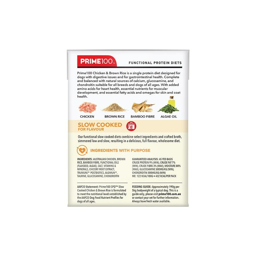 Prime100 SPD Slow Cooked Chicken & Brown Rice Wet Dog Food