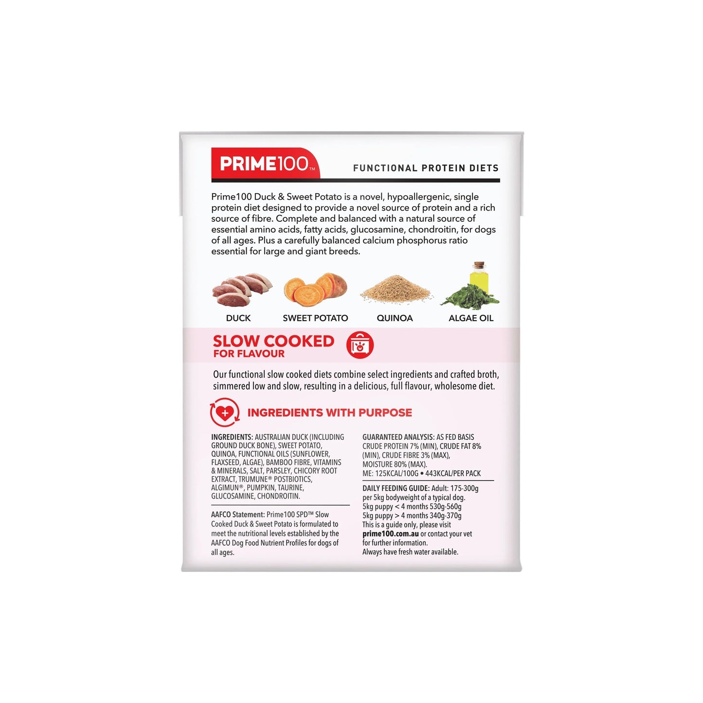 Prime100 SPD Slow Cooked Duck & Sweet Potato Wet Dog Food