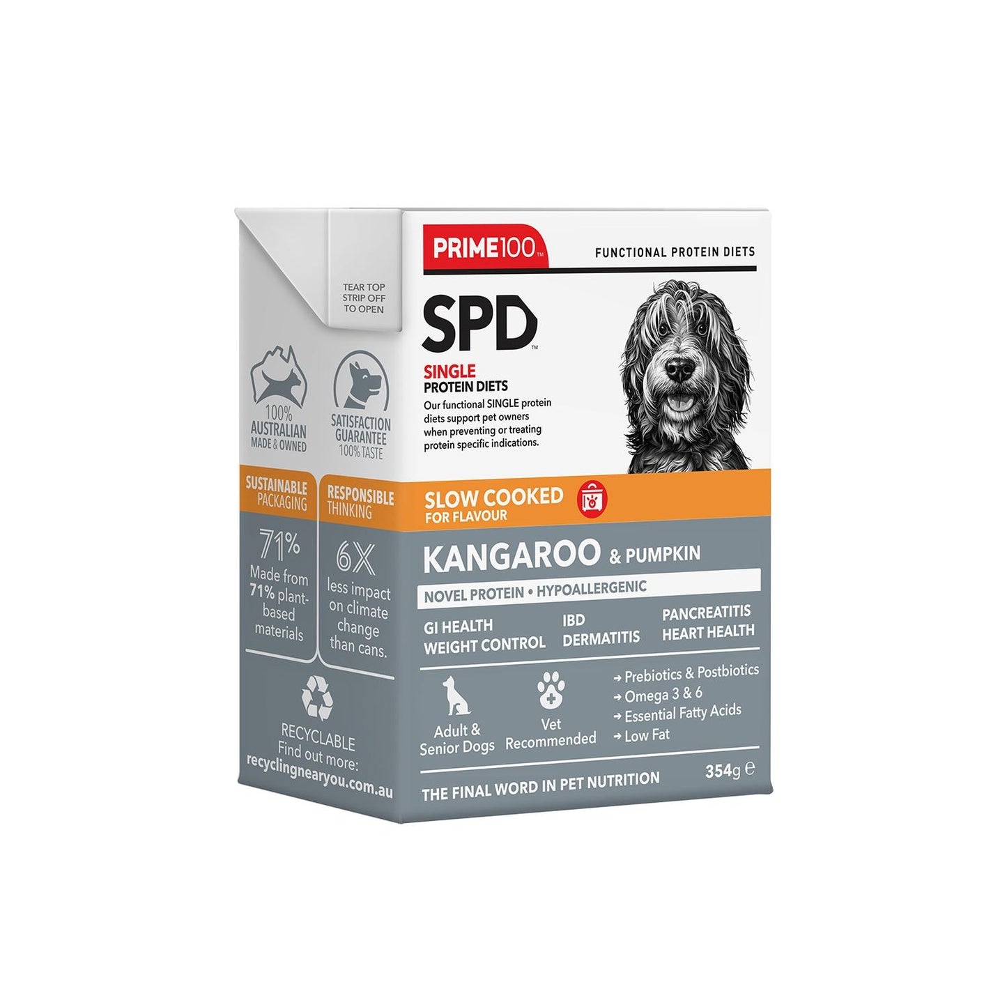 Prime100 SPD Slow Cooked Kangaroo & Pumpkin Wet Dog Food