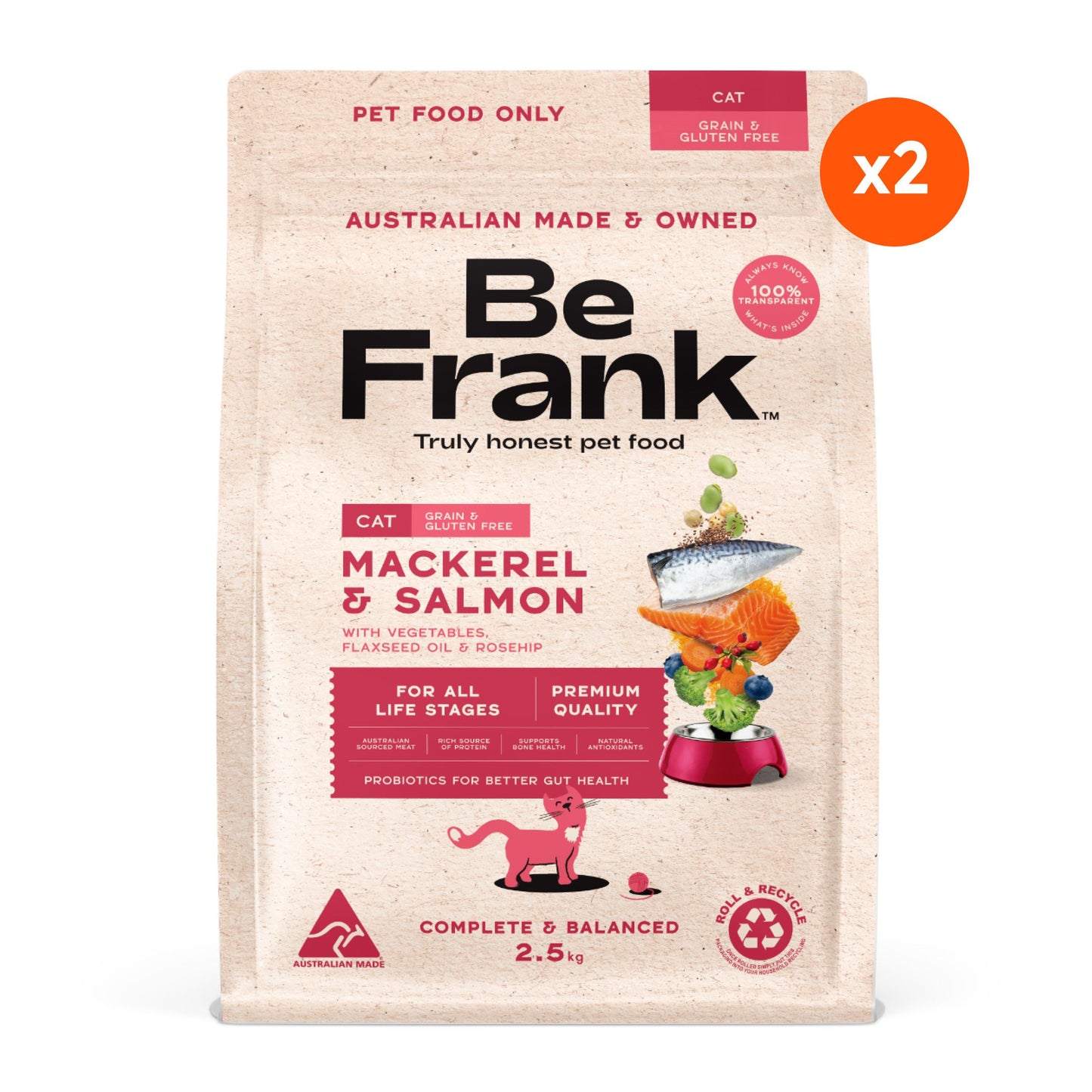 Be Frank Grain Free Mackerel & Salmon Dry Cat Food