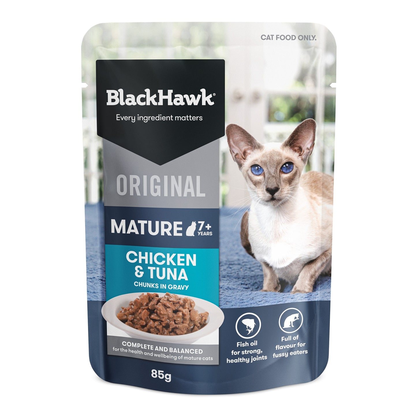 Black Hawk Original Chicken & Tuna Gravy Mature Wet Cat Food