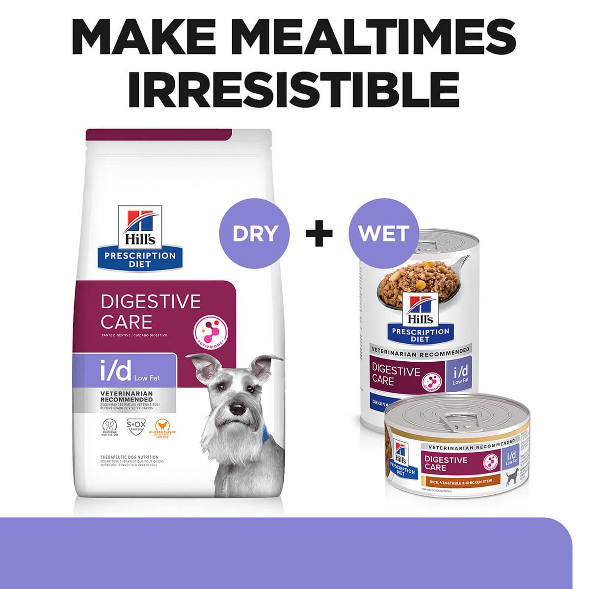 Hill's Prescription Diet I/D Digestive Care Low Fat Wet & Dry Dog Food Bundle