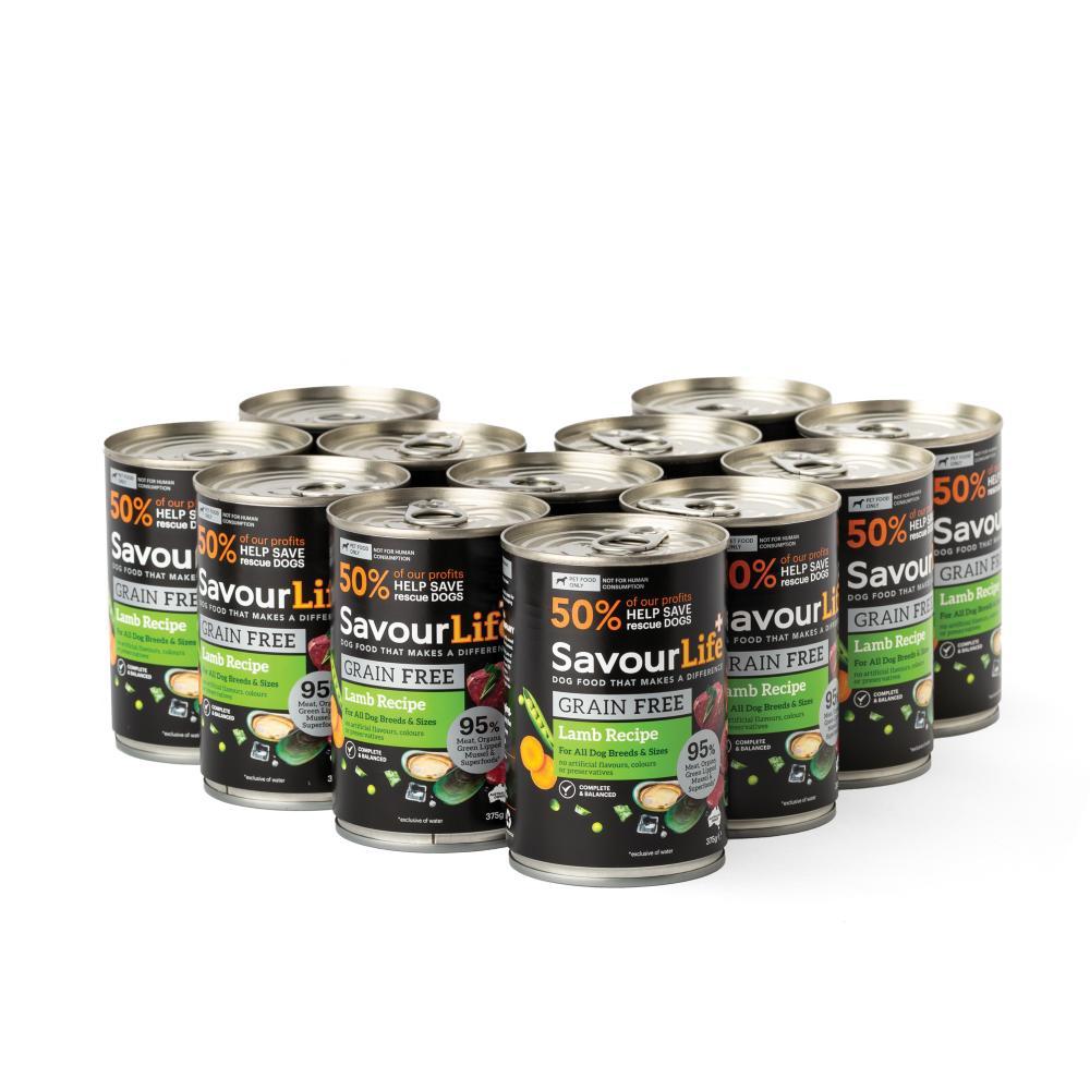 SavourLife Grain Free Adult Lamb Recipe Wet Dog Food 375g