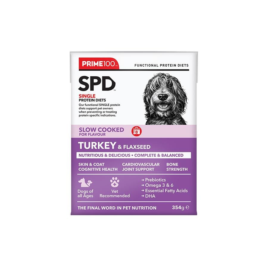 Prime100 SPD Slow Cooked Turkey & Flaxseed Wet Dog Food