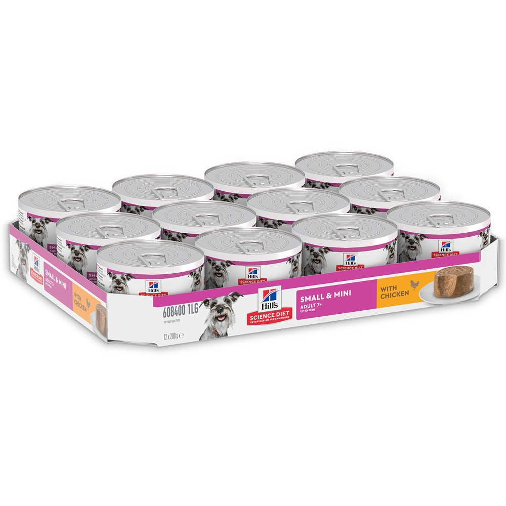 Hill's Science Diet Adult 7+ Senior Small & Mini with Chicken Canned Wet Dog Food 200g