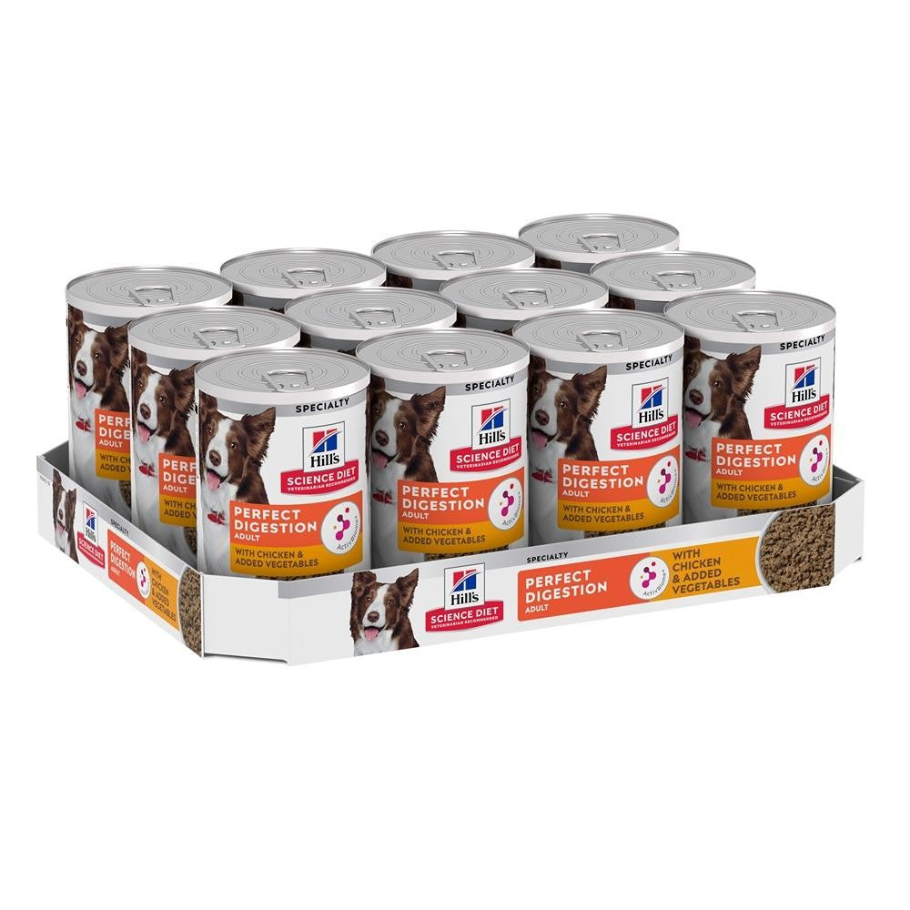 Hill's Science Diet Perfect Digestion Adult with Chicken & added Vegetables Canned Wet Dog Food 363g