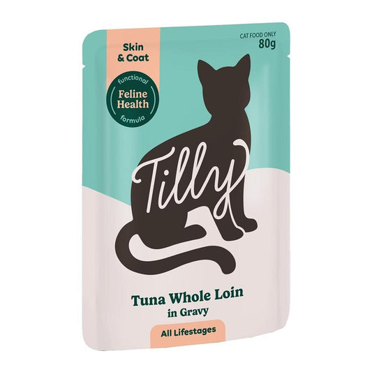 Tilly Funtional Formula Skin & Coat Tuna Whole Loin in Gravy Wet Cat Food 80g