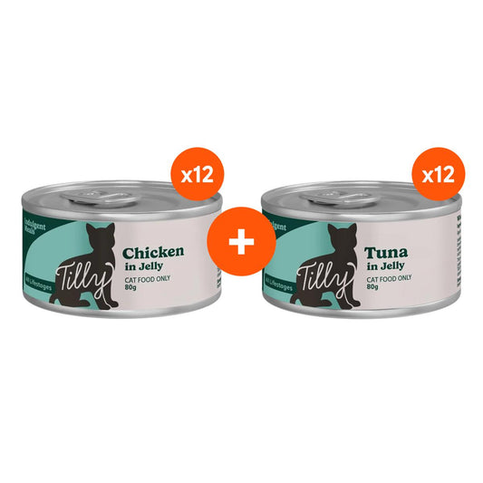 Tilly Indulgent Meals Chicken & Tuna in Jelly Wet Cat Food Bundle