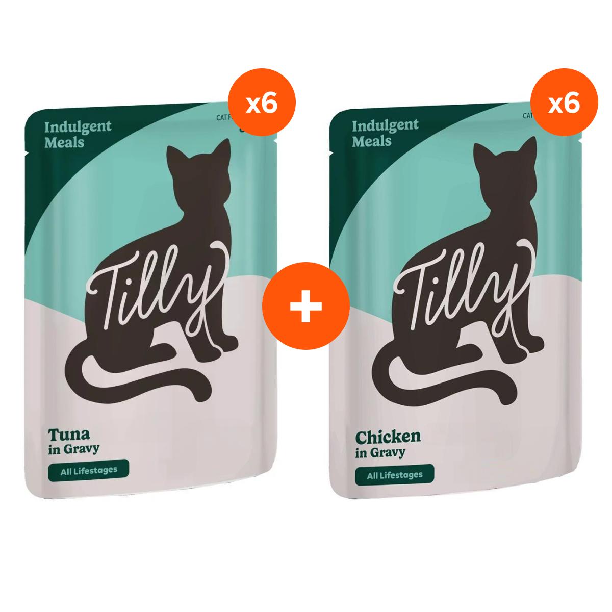 Tilly Indulgent Meals Chicken & Tuna in Gravy Wet Cat Food Bundle
