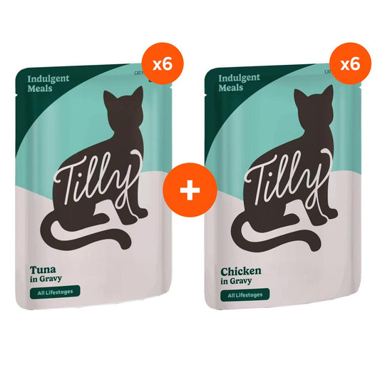Tilly Indulgent Meals Chicken & Tuna in Gravy Wet Cat Food Bundle