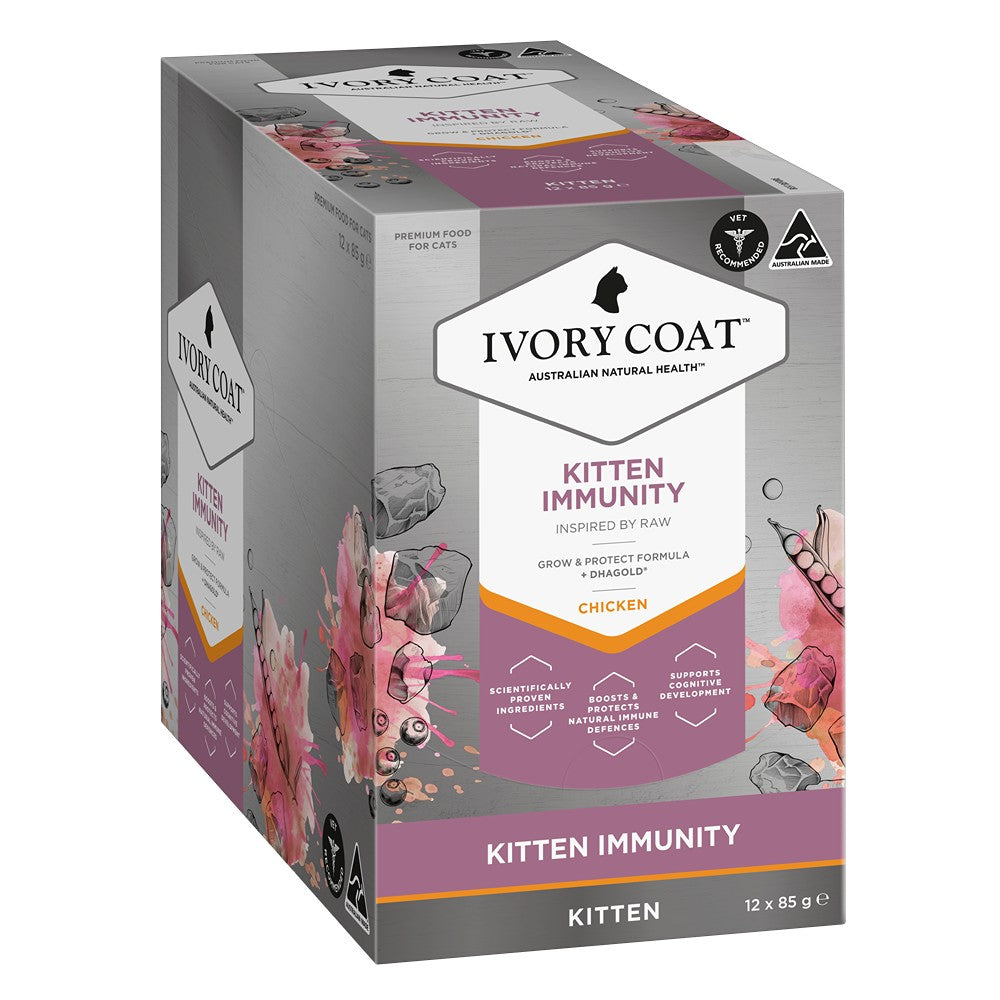 Ivory Coat Inspired by Raw Immunity Wet Kitten Food 85g