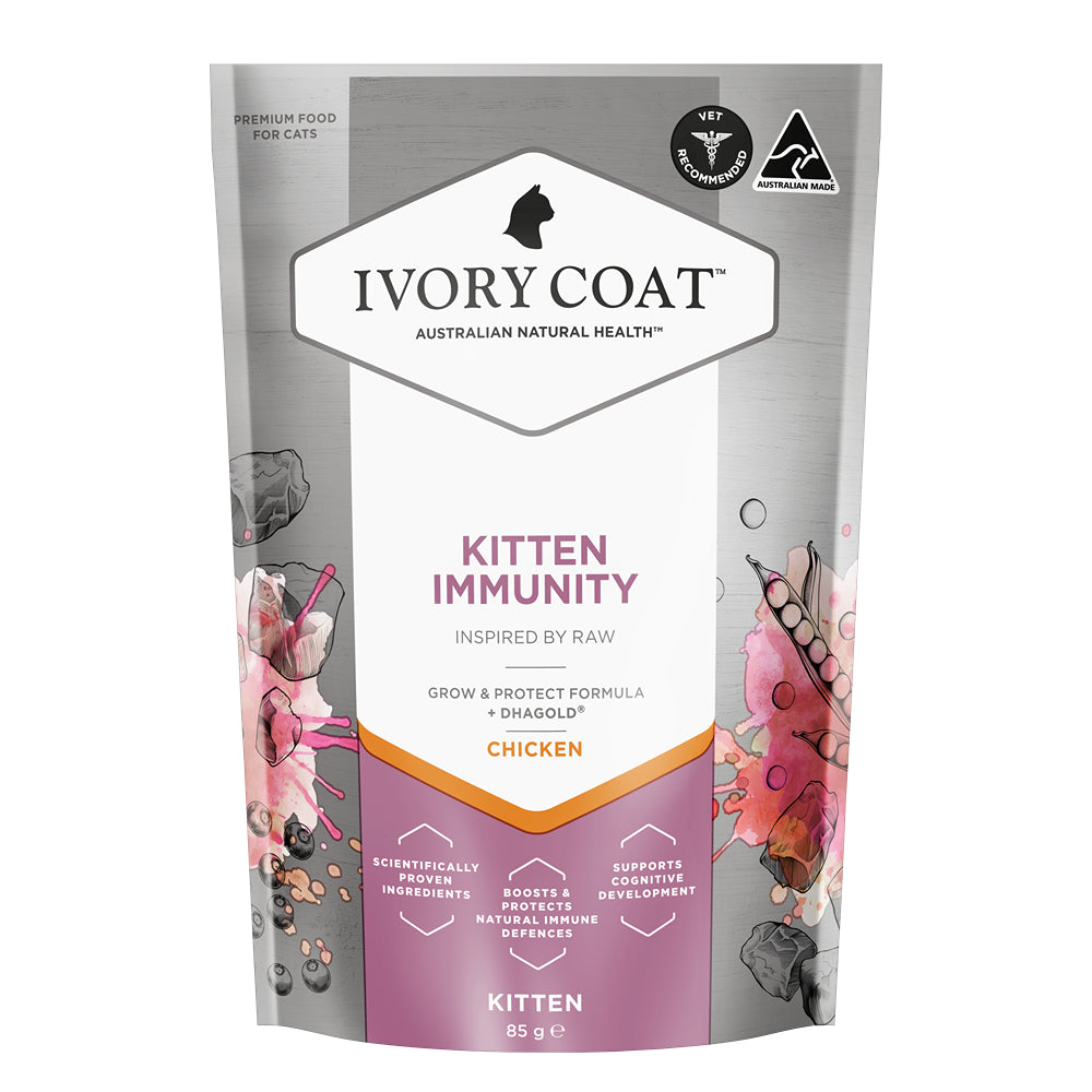 Ivory Coat Inspired by Raw Immunity Wet Kitten Food 85g