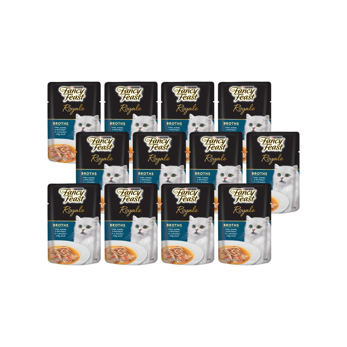 Fancy Feast Royale Broths Tuna, Surimi & Whitebait 40g