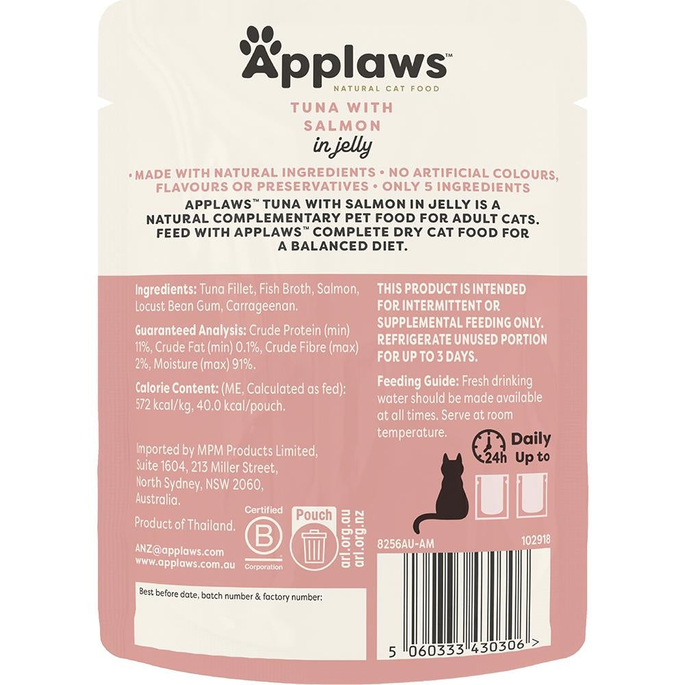 Applaws Natural Tuna with Salmon in Jelly Wet Cat Food Pouch