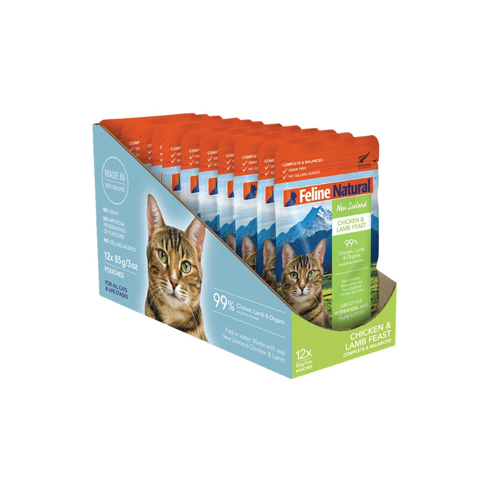 Feline Natural Grain-Free Chicken & Lamb Feast Pouch Wet Cat Food 85g