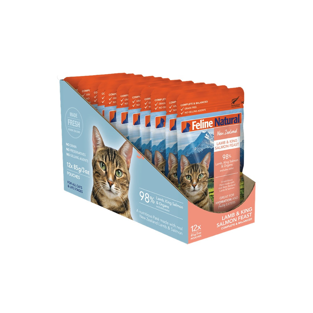 Feline Natural Grain-Free Lamb & Salmon Feast Pouch Wet Cat Food 85g