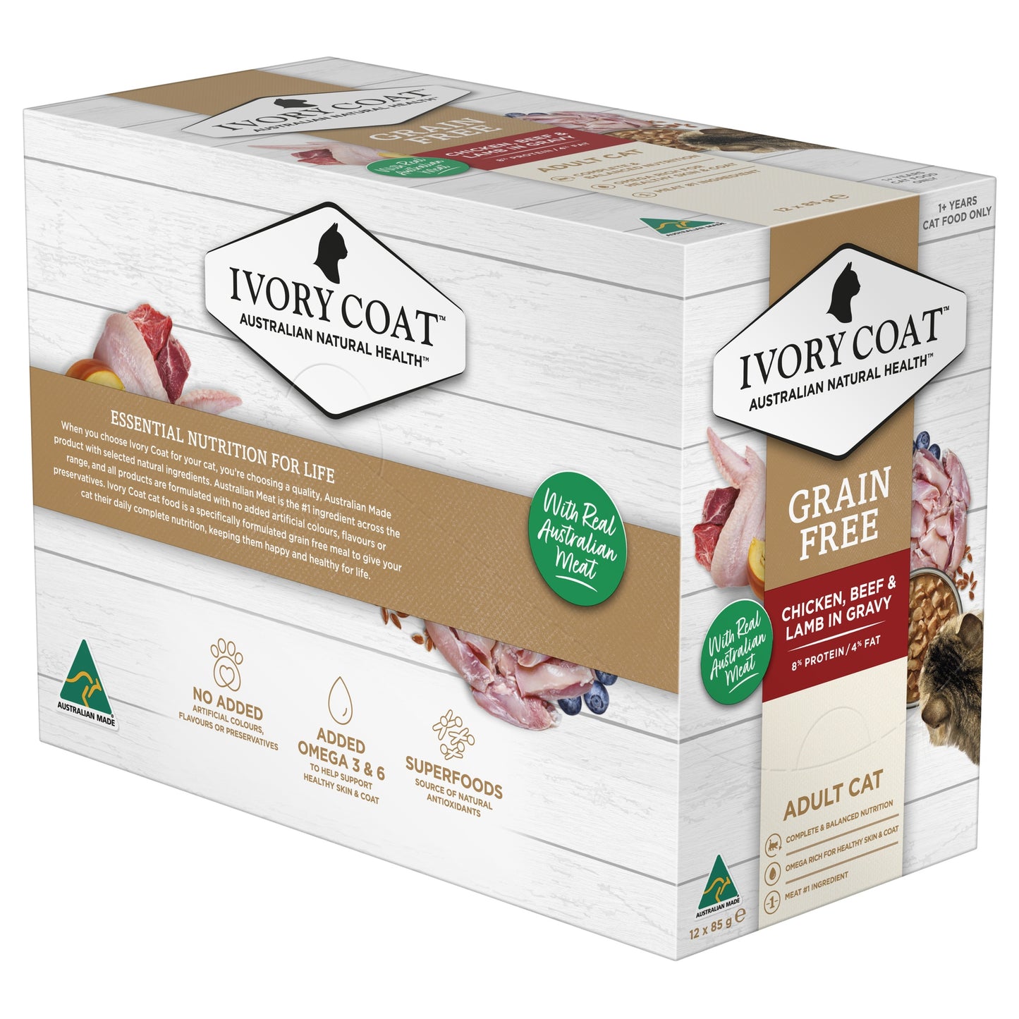 Ivory Coat Adult Chicken with Beef & Lamb Wet Cat Food 85g