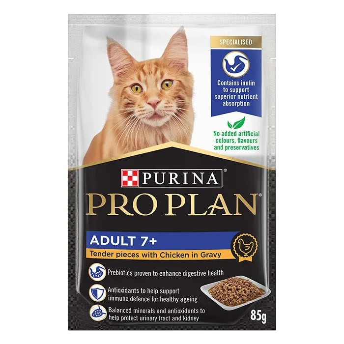 Pro Plan 7+ Senior Chicken Gravy Pouch Wet Cat Food 85G