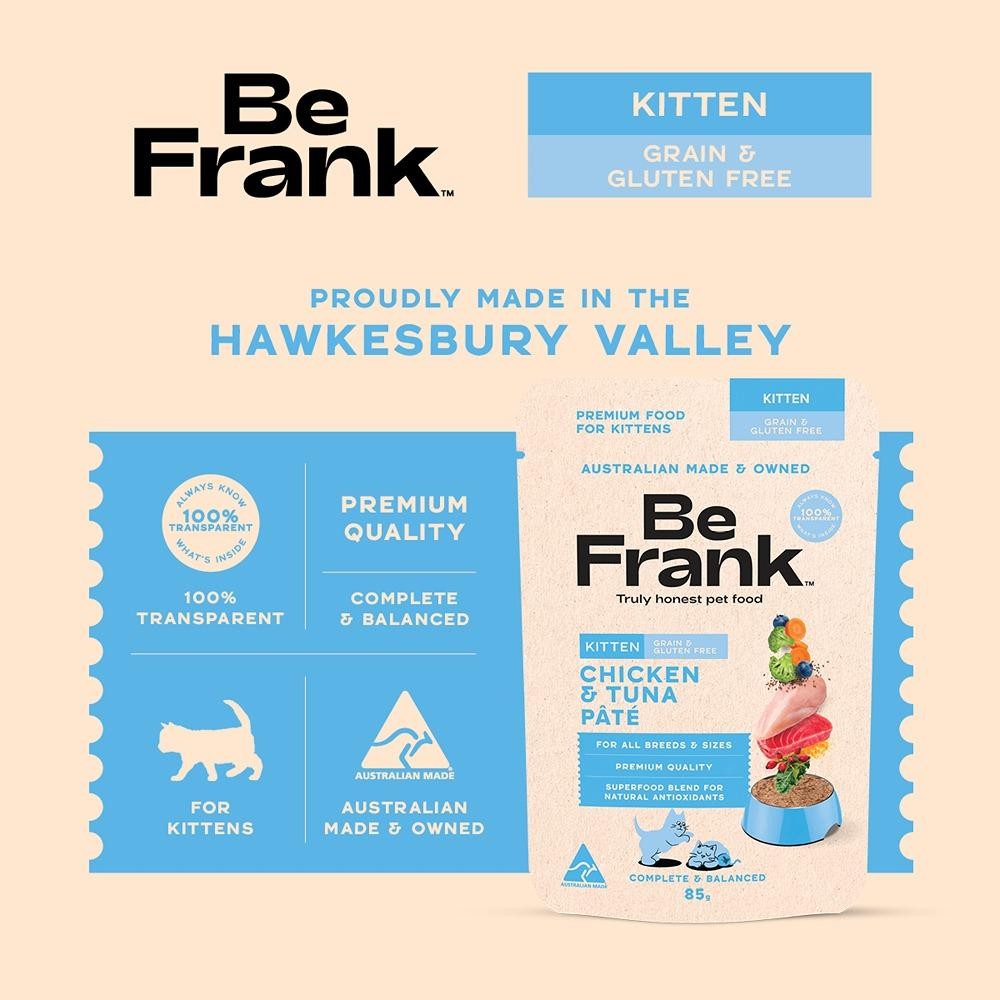 Be Frank Grain Free Kitten Chicken & Tuna Pate Wet Cat Food
