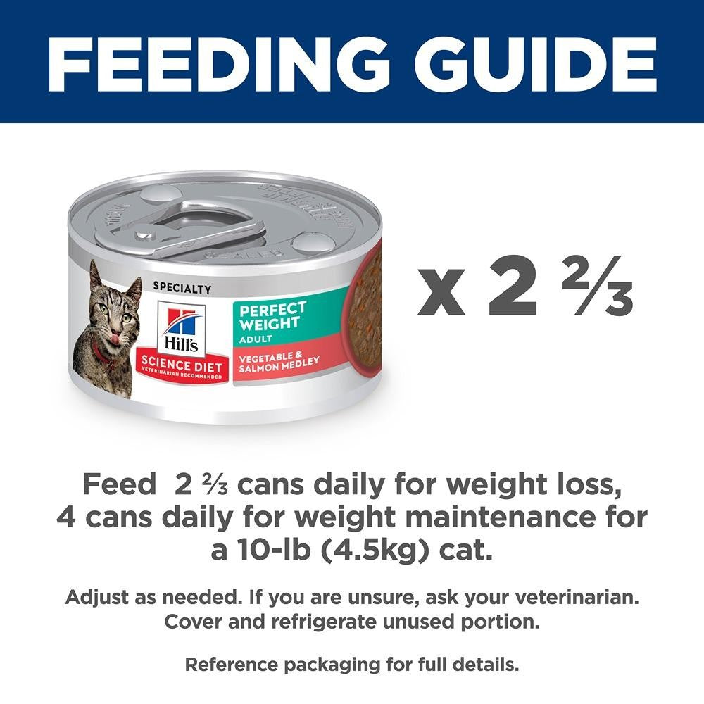 Hill's Science Diet Perfect Weight Vegetable & Salmon Medley Canned Wet Cat Food