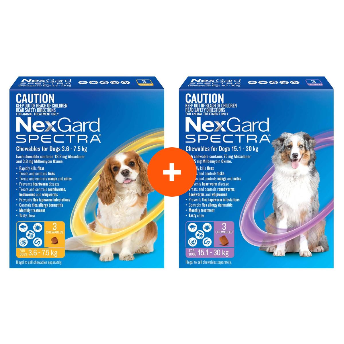 NexGard Spectra Chews For Small & Large Dogs Bundle