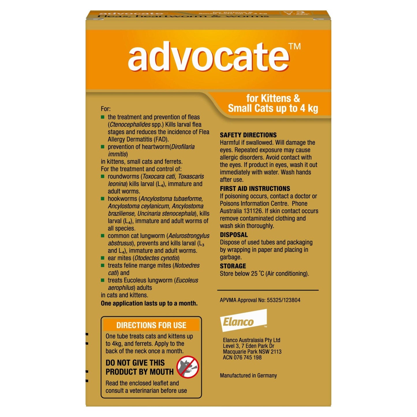 Advocate Flea & Worm Treatment for Cats <4kg and >4kg Bundle
