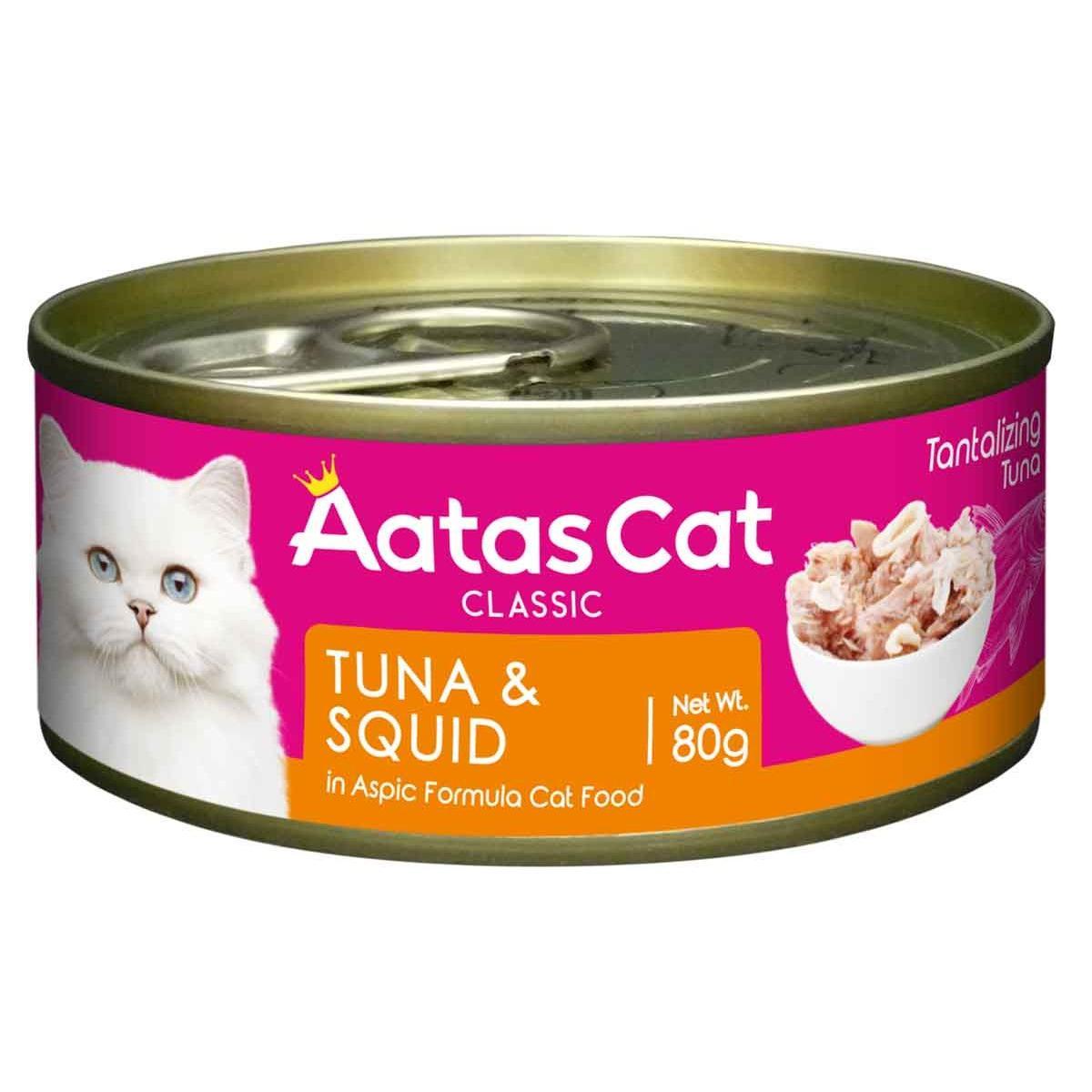 Aatas Tantalizing Tuna & Squid in Jelly Wet Cat Food 80g
