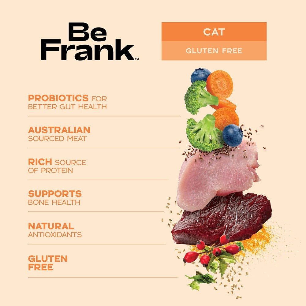 Be Frank Grain Free Kangaroo & Turkey/Chicken Dry & Wet Cat Food Bundle