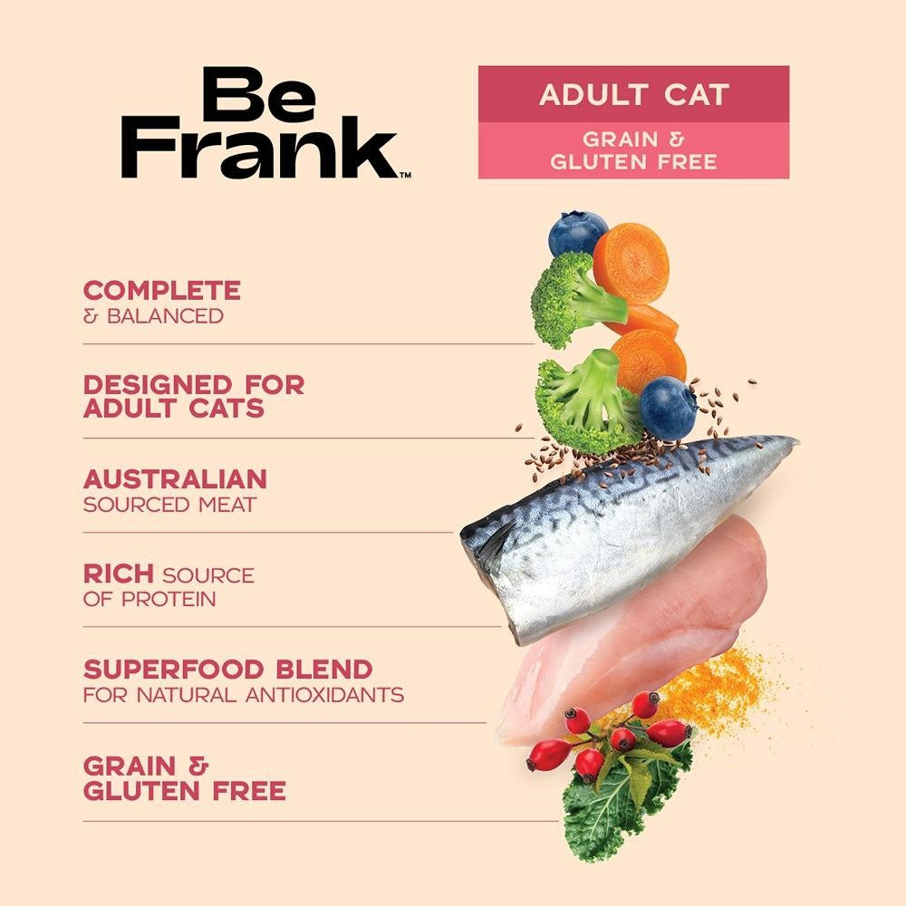 Be Frank Grain Free Mackerel & Salmon Dry & Wet Cat Food Bundle