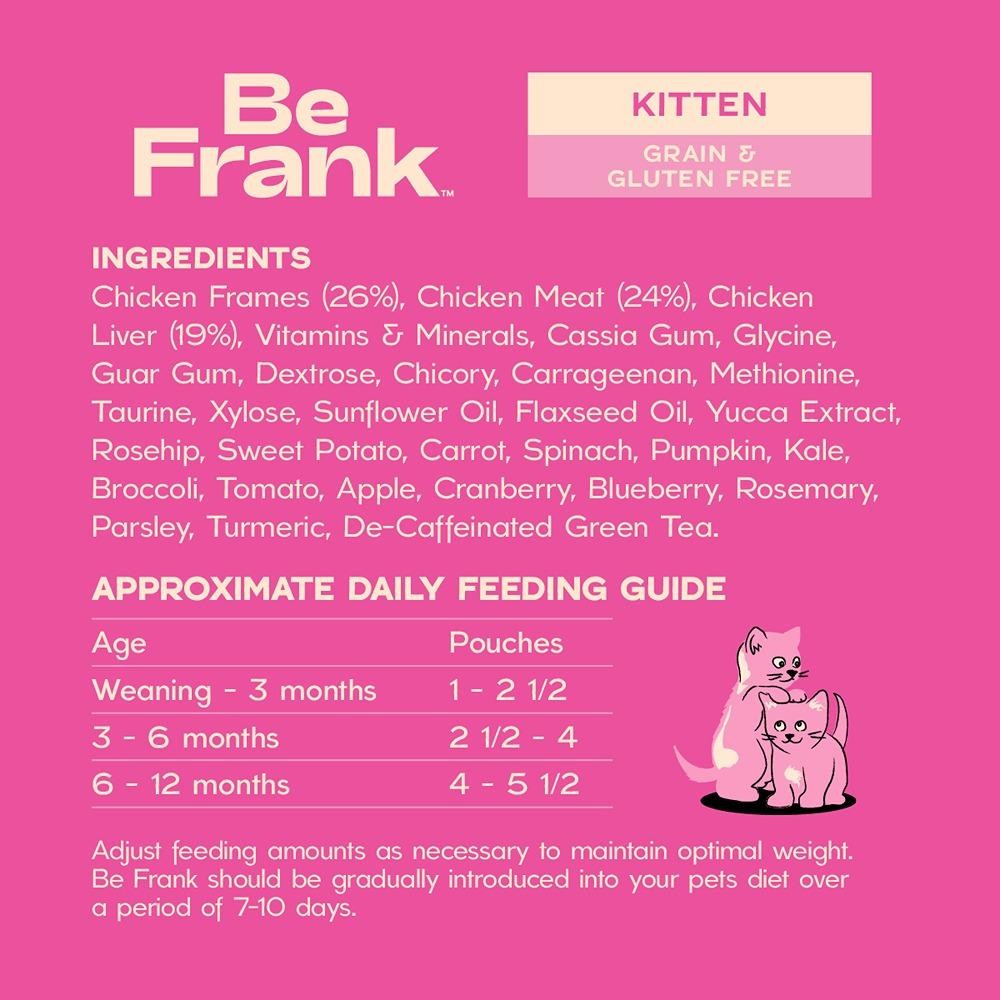 Be Frank Grain Free Kitten Chicken Dry & Wet Cat Food Bundle