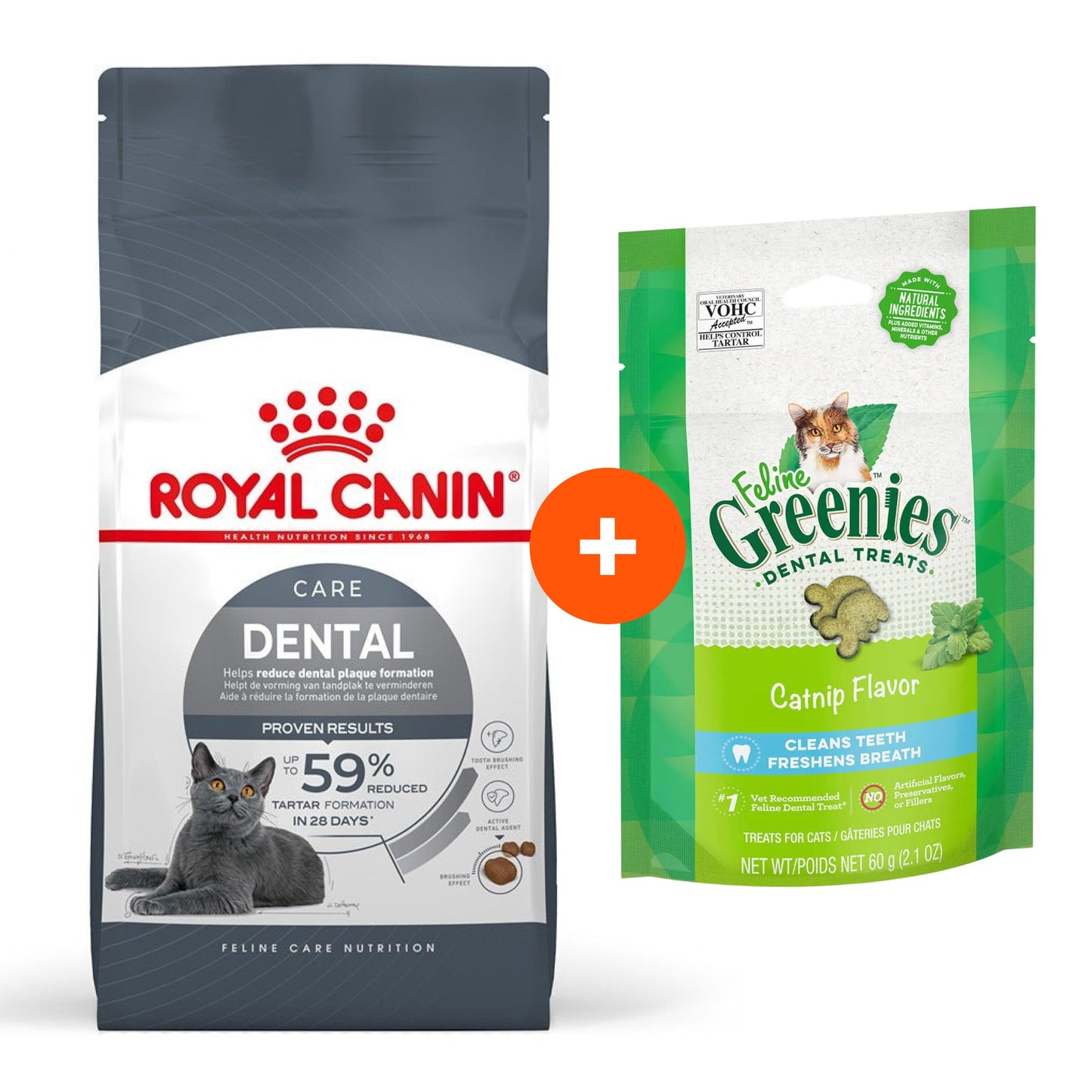 Royal Canin Dental Dry Cat Food + Greenies Cat Treat Bundle