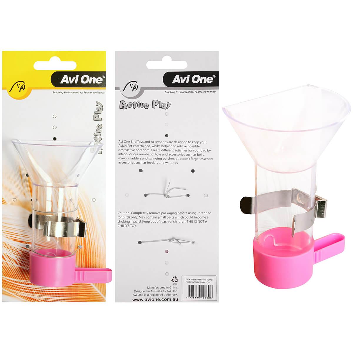 Avi One Bird Funnel Feeder with Metal Holder