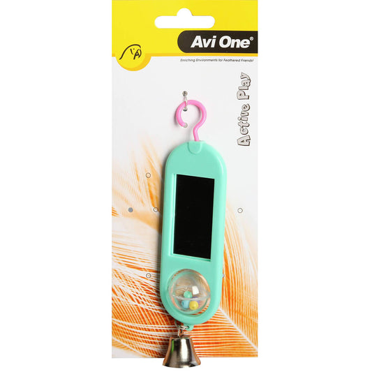Avi One Double Sided Mirror with Bell Bird Toy