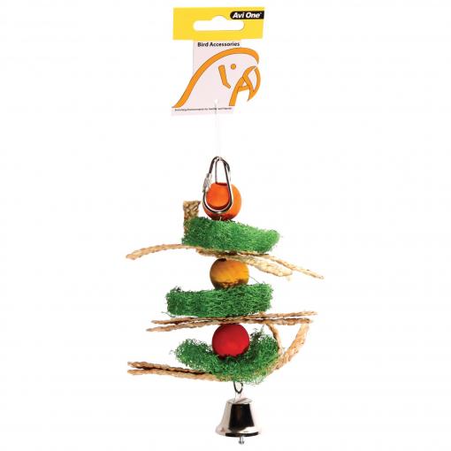 Avi One Loofah with Beads & Straw Bird Toy