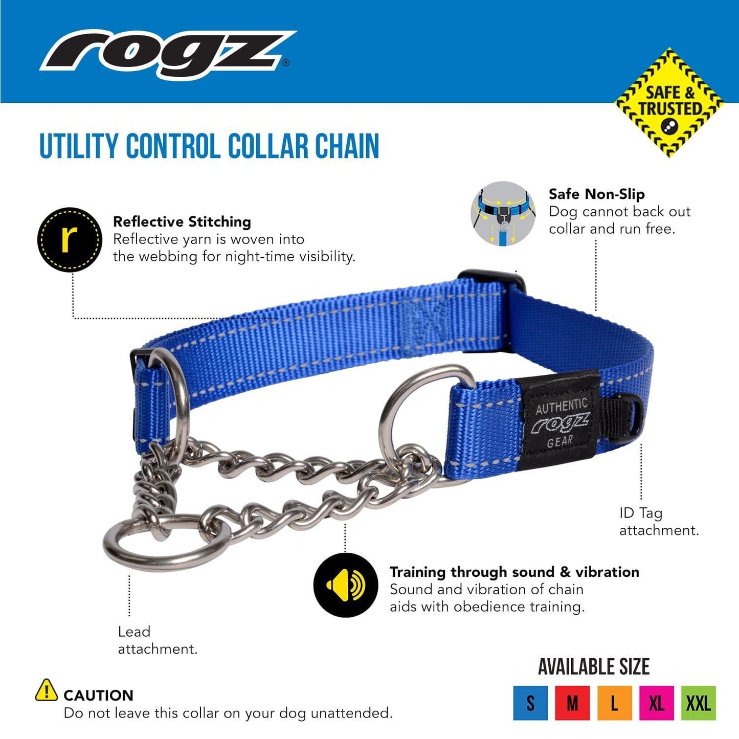 Rogz Utility Control Chain Dog Collar