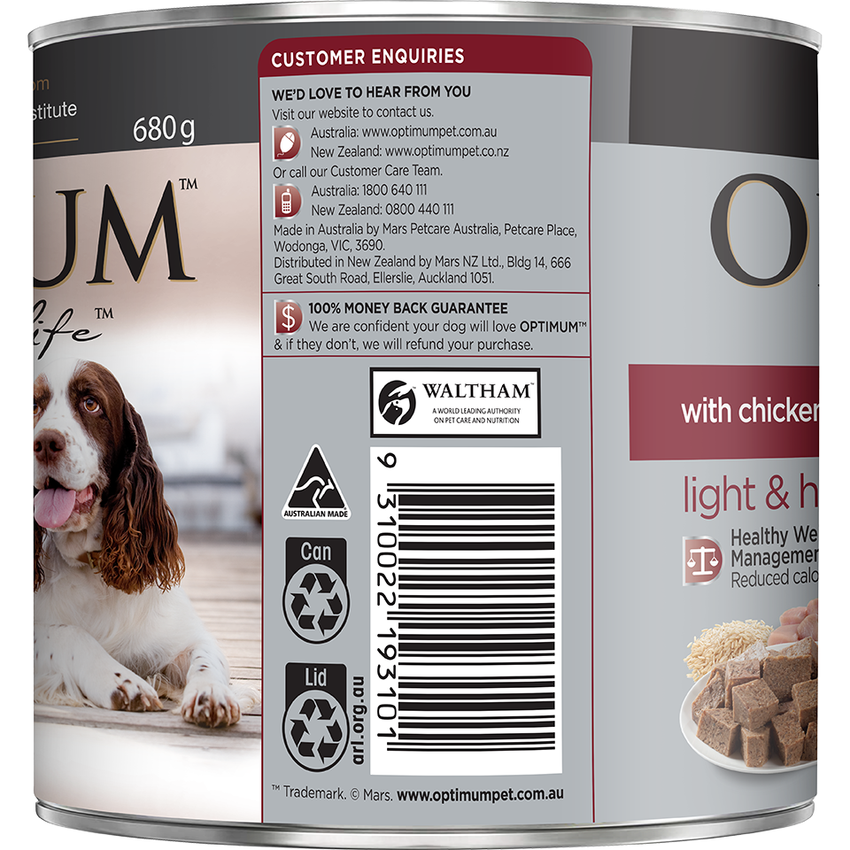 Optimum Weight Management Chicken and Rice Wet Dog Food