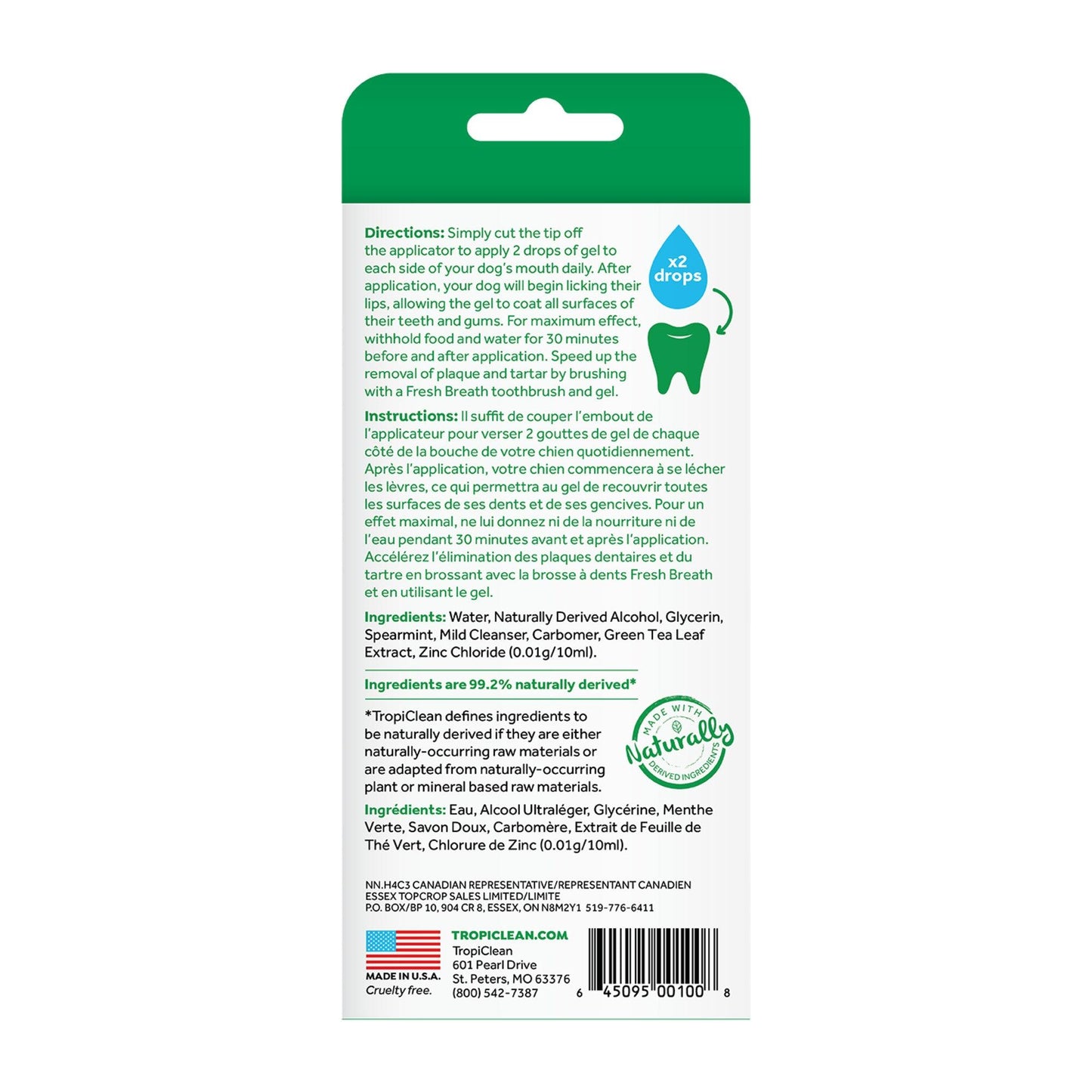 Tropiclean Fresh Breath Teeth Cleaning Dog Gel