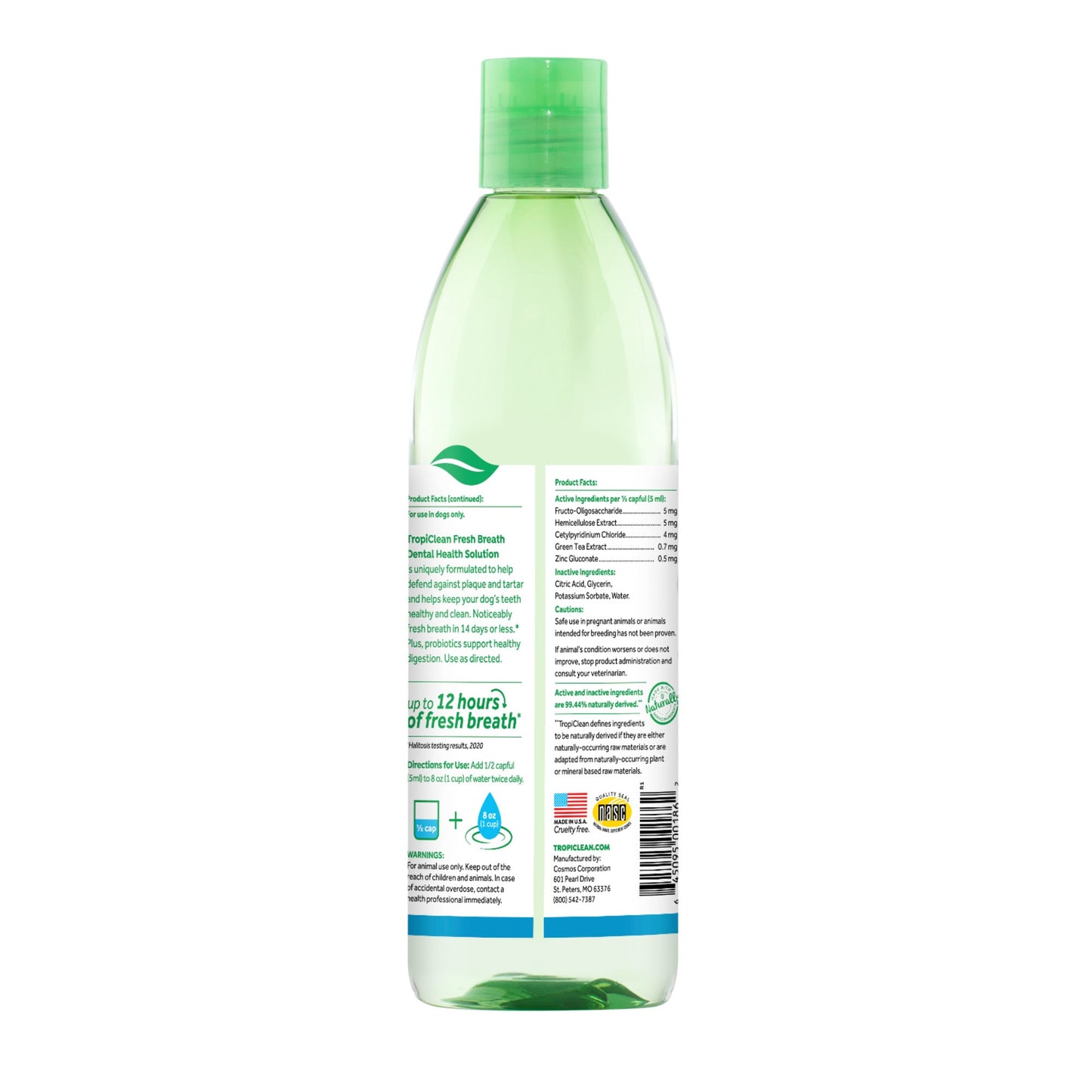 TropiClean Fresh Breath Dental Health Solution plus Digestive Support 473mL