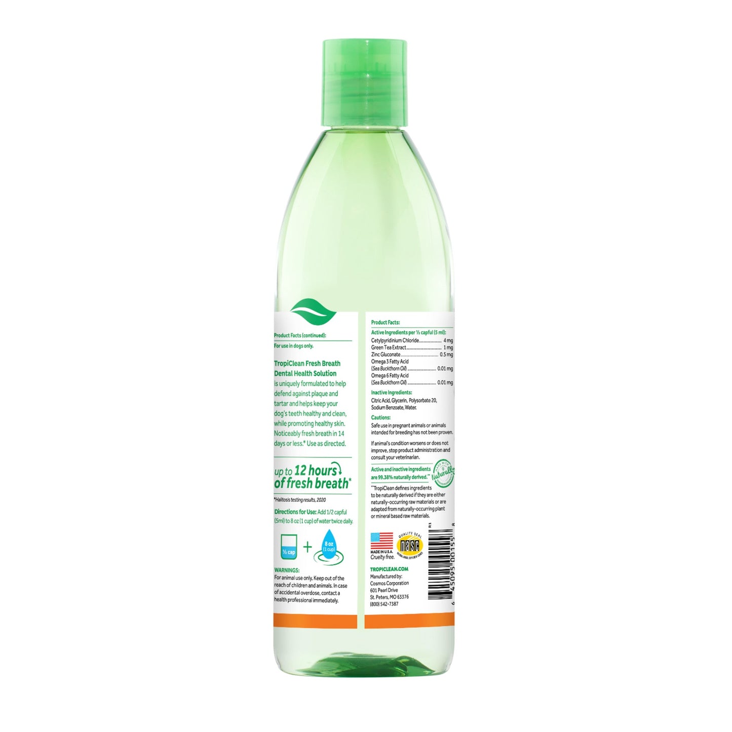 TropiClean Fresh Breath Dental Health Solution Supports Skin Health For Dogs